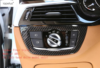 Lapetus Accessories For BMW 5 Series G30 530I 2017 - 2020 Head Lights Lamps Switch Button Molding Cover Protection Kit Trim